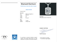 Witgouden hanger met diamanten en emerald shape diamant - afbeelding 3 van  8