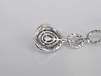 Witgouden hanger met diamanten en saffieren gezet, excl. ketting - afbeelding 4 van  4