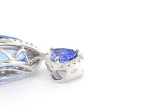 Witgouden hanger met diamanten en tanzanieten, excl. ketting - afbeelding 9 van  10