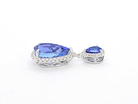 Witgouden hanger met diamanten en tanzanieten - afbeelding 9 van  9