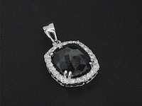 Witgouden hanger met diamanten en zwarte diamant 4.80 carat - afbeelding 7 van  8