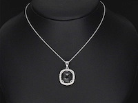 Witgouden hanger met diamanten en zwarte diamant 4.80 carat - afbeelding 2 van  7