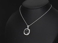 Witgouden hanger met diamanten en zwarte diamant 4.80 carat - afbeelding 4 van  7