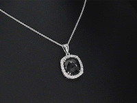 Witgouden hanger met diamanten en zwarte diamant 4.80 carat - afbeelding 5 van  7