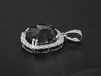 Witgouden hanger met diamanten en zwarte diamant 4.80 carat - afbeelding 6 van  7