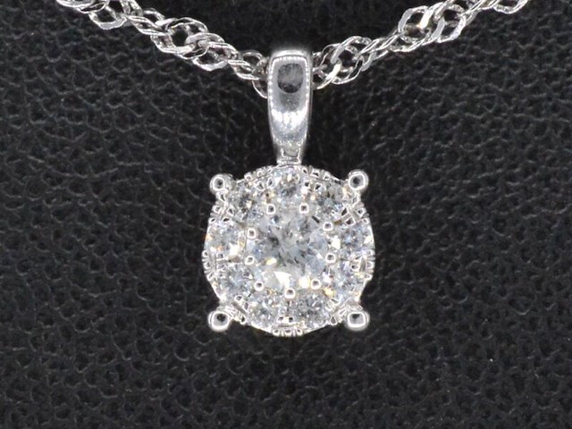 Witgouden hanger met diamanten, excl. ketting - afbeelding 1 van  8