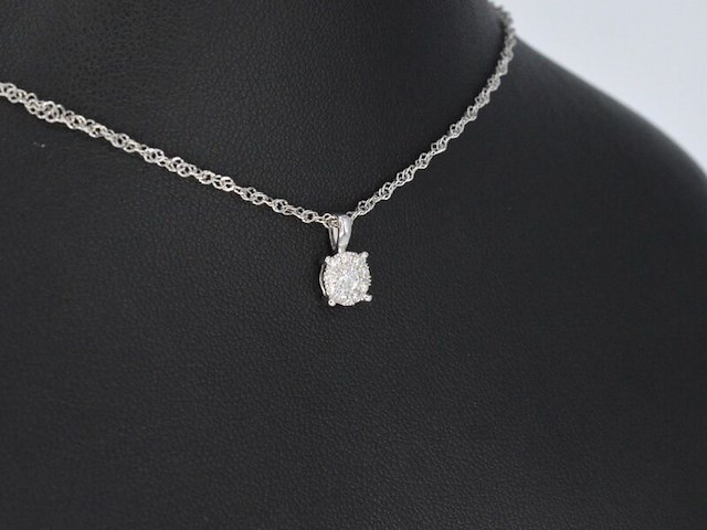 Witgouden hanger met diamanten, excl. ketting - afbeelding 4 van  8