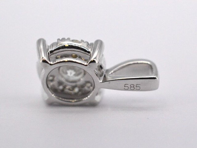 Witgouden hanger met diamanten, excl. ketting - afbeelding 6 van  8