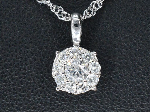 Witgouden hanger met diamanten, excl. ketting - afbeelding 1 van  8