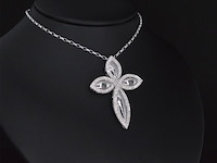 Witgouden hanger met diamanten, excl. ketting - afbeelding 1 van  5