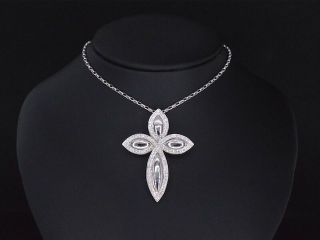 Witgouden hanger met diamanten, excl. ketting - afbeelding 2 van  5