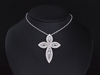 Witgouden hanger met diamanten, excl. ketting - afbeelding 2 van  5