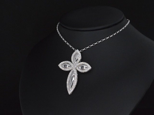 Witgouden hanger met diamanten, excl. ketting - afbeelding 3 van  5