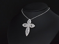 Witgouden hanger met diamanten, excl. ketting - afbeelding 3 van  5