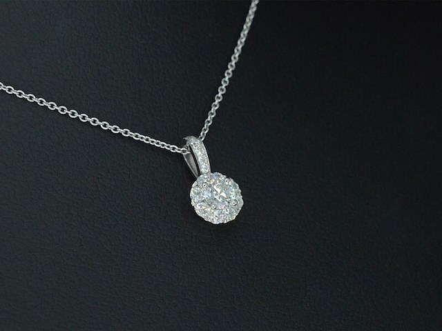 Witgouden hanger met diamanten, excl. ketting - afbeelding 4 van  5