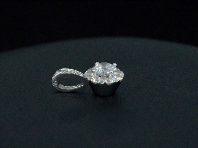 Witgouden hanger met diamanten, excl. ketting - afbeelding 5 van  5