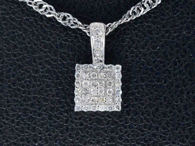 Witgouden hanger met diamanten, excl. ketting - afbeelding 1 van  6