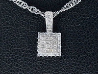 Witgouden hanger met diamanten, excl. ketting - afbeelding 1 van  6