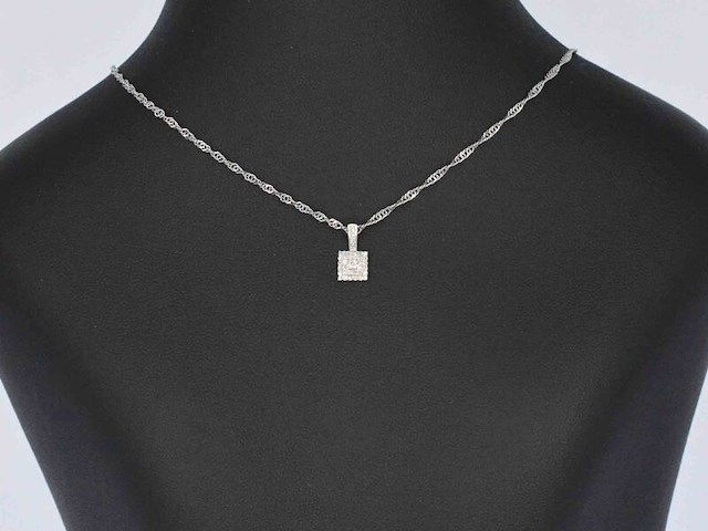 Witgouden hanger met diamanten, excl. ketting - afbeelding 2 van  6