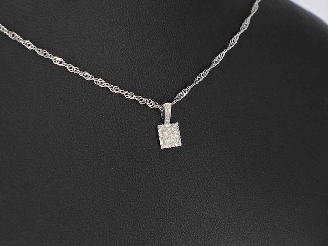 Witgouden hanger met diamanten, excl. ketting - afbeelding 4 van  6