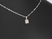 Witgouden hanger met diamanten, excl. ketting - afbeelding 4 van  6