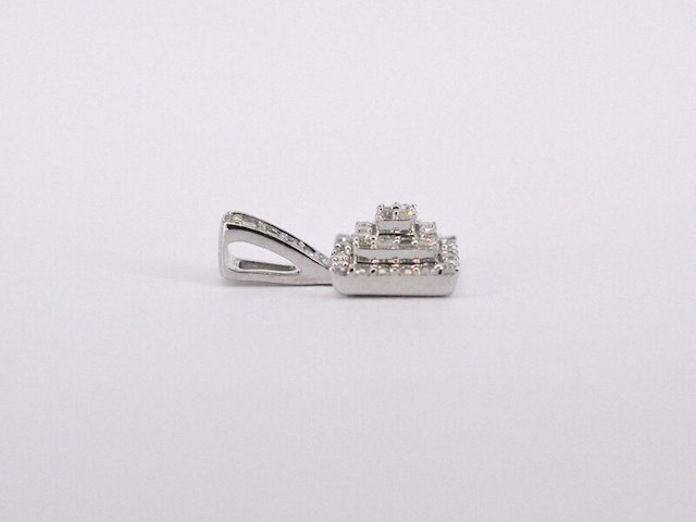 Witgouden hanger met diamanten, excl. ketting - afbeelding 5 van  6