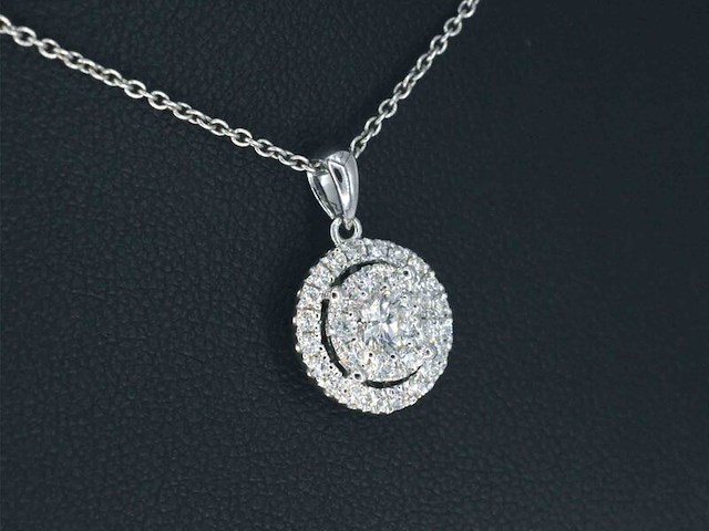 Witgouden hanger met diamanten, excl. ketting - afbeelding 4 van  7