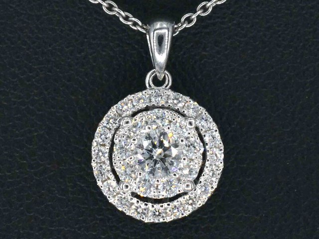 Witgouden hanger met diamanten, excl. ketting - afbeelding 1 van  9