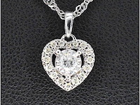 Witgouden hanger met diamanten in hartvorm, excl. ketting - afbeelding 1 van  7
