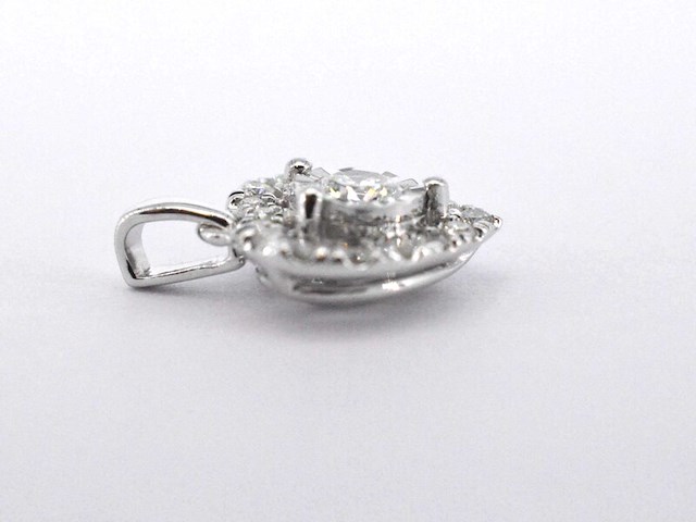 Witgouden hanger met diamanten in hartvorm, excl. ketting - afbeelding 5 van  7