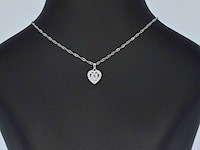 Witgouden hanger met diamanten in hartvorm - afbeelding 2 van  8