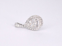 Witgouden hanger met diamanten pear shape, excl. ketting - afbeelding 6 van  9