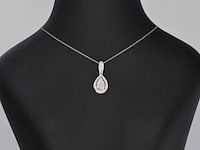 Witgouden hanger met diamanten pear shape, excl. ketting - afbeelding 2 van  8