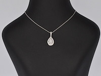 Witgouden hanger met diamanten pear shape, excl. ketting - afbeelding 3 van  10