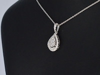 Witgouden hanger met diamanten pear shape, excl. ketting - afbeelding 5 van  10