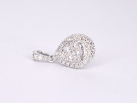 Witgouden hanger met diamanten pear shape, excl. ketting - afbeelding 8 van  10