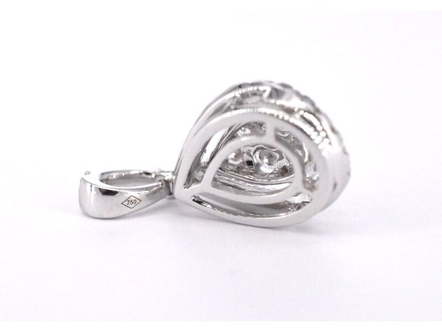 Witgouden hanger met diamanten pear shape, excl. ketting - afbeelding 9 van  10