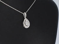 Witgouden hanger met diamanten pear shape, excl. ketting - afbeelding 4 van  9