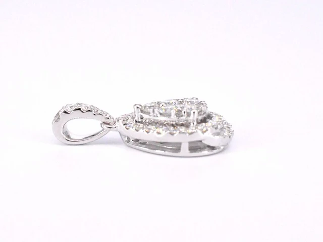 Witgouden hanger met diamanten pear shape, excl. ketting - afbeelding 5 van  9