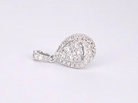 Witgouden hanger met diamanten pear shape, excl. ketting - afbeelding 6 van  9