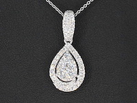 Witgouden hanger met diamanten pear shape - afbeelding 1 van  7