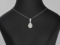 Witgouden hanger met diamanten pear shape - afbeelding 2 van  7