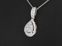 Witgouden hanger met diamanten pear shape - afbeelding 4 van  7