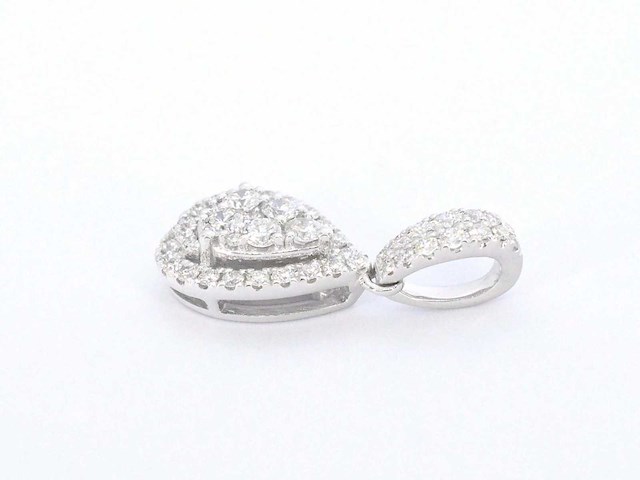 Witgouden hanger met diamanten pear shape - afbeelding 6 van  7