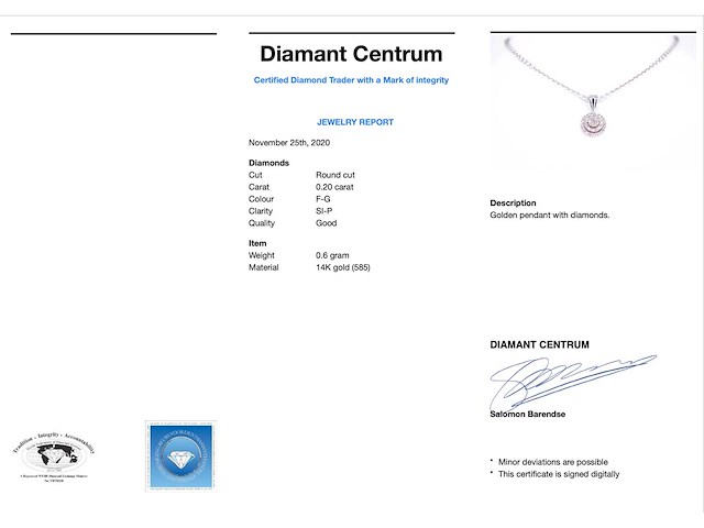 Witgouden hanger met diamanten - afbeelding 3 van  7