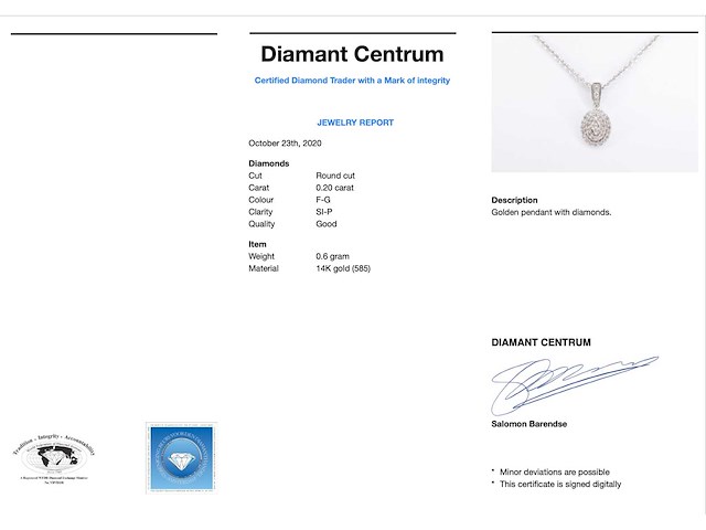 Witgouden hanger met diamanten - afbeelding 3 van  7