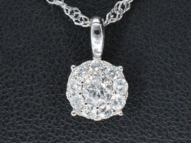Witgouden hanger met diamanten - afbeelding 1 van  7