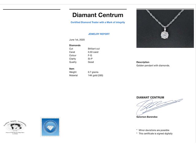 Witgouden hanger met diamanten - afbeelding 3 van  7