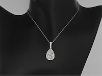 Witgouden hanger met druppelvorm briljant 3.00 carat - afbeelding 2 van  8
