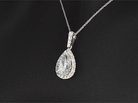 Witgouden hanger met druppelvorm briljant 3.00 carat - afbeelding 5 van  8